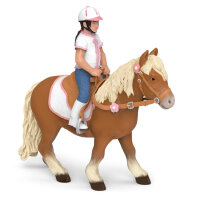 Ekkia Papo Shetlandpony mit Sattel braun