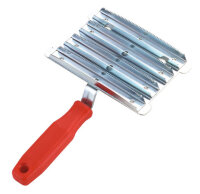 Kerbl Metall-Striegel, fein gezahnt rot