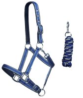 Euroriding Halfter und Strick Set PONY navy