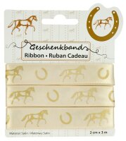 happyROSS Geschenkband Pferde gold