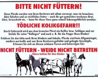 Tafel "Kolikgefahr"